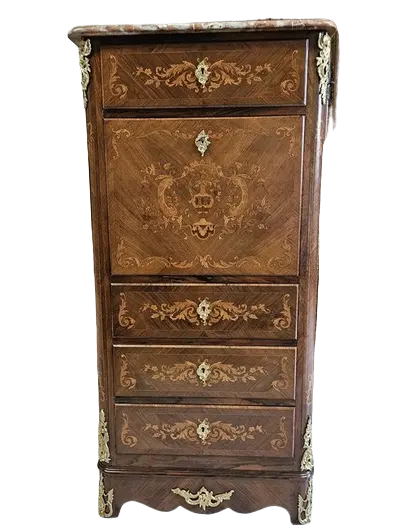 Sekretera Inkrustrowana. ok 1925r po renowacji | Mahoń, Markieteria