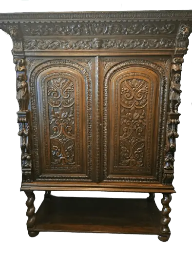 Szafa Renesansowa po renowacji | Dębina, Głębokie Rzeźbienia