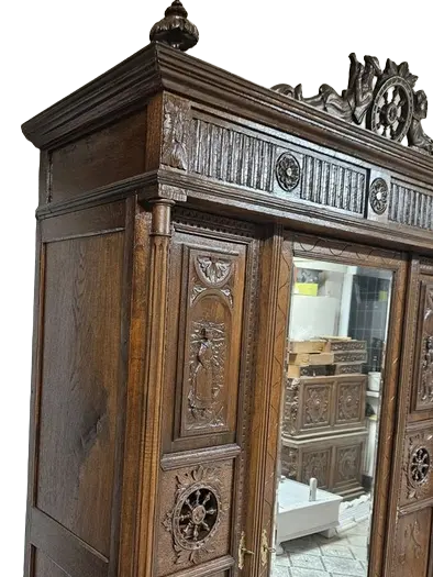 Zdjęcie Szafa Bretońska. ok 1932r po renowacji | Dębowa, Rzeźbiona 4