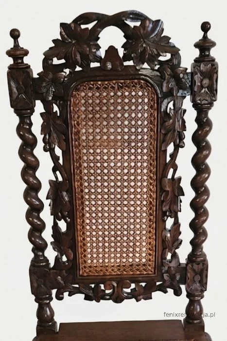 Zestaw 8 Krzeseł Neorenesansowych Rattan. ok 1925r po renowacji | Dąb, Rattan - zdjęcie 7