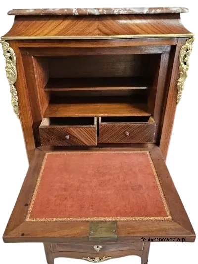 Miniaturka 6 - Sekretera Inkrustrowana. ok 1925r po renowacji | Mahoń, Marmur