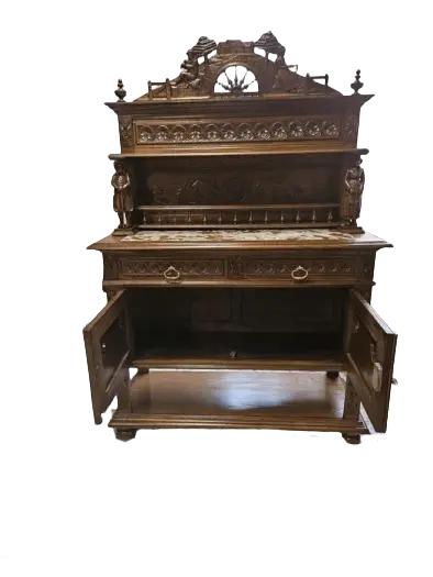 Zdjęcie Komoda Bretońska z Nadstawką. ok 1925r po renowacji | Rzeźbiona, Marmur 6