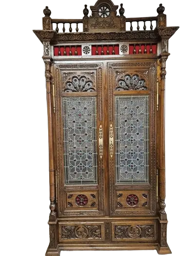 Biblioteka Bretońska. ok 1870 r. po renowacji | Witraże, Dąb 