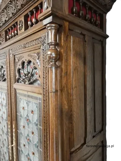 Miniaturka 5 - Biblioteka Bretońska. ok 1870 r. po renowacji | Witraże, Dąb 