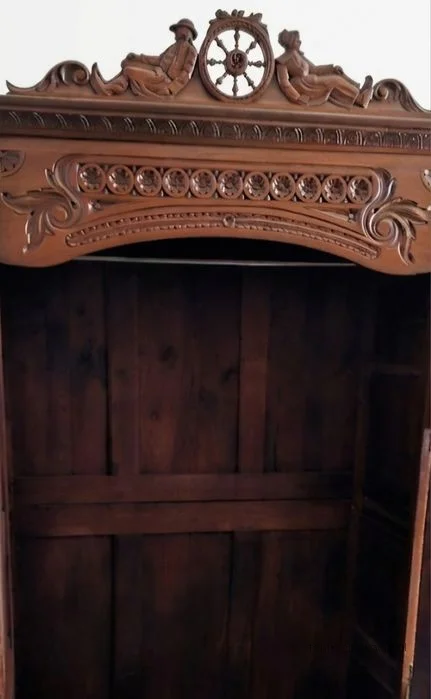 Szafa Bretońska Rzeźbiona z Drążkiem. ok 1880r po renowacji | Dąb, Styl Ludwikowski - zdjęcie 5