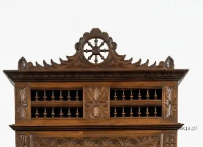 Miniaturka 5 - Bielizniarka Bretońska z Półkami Politura. ok 1925r po renowacji | Dąb, Szelak