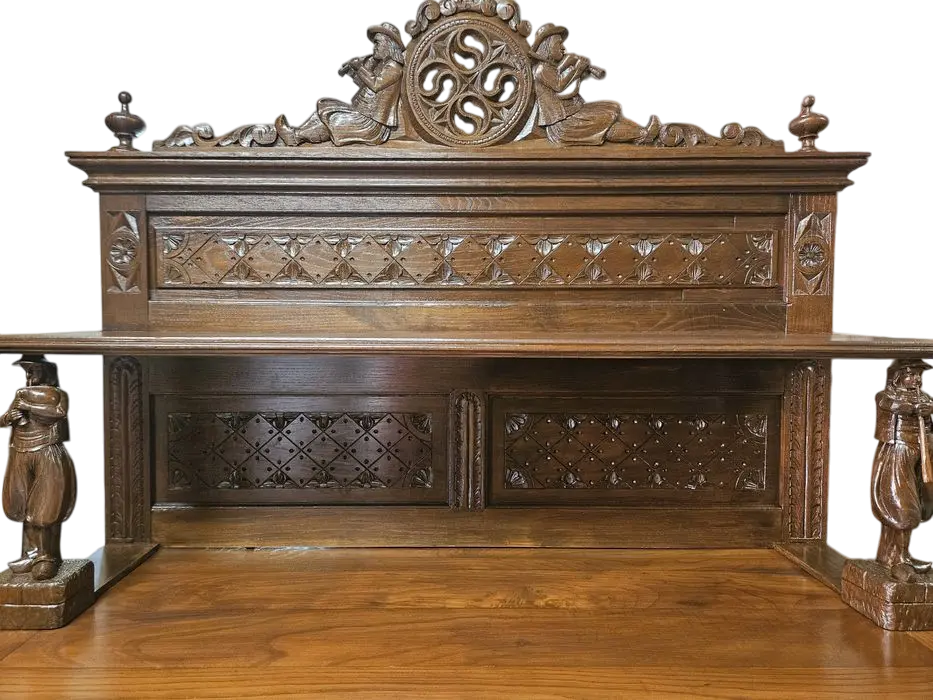 Zdjęcie Komoda Bretońska z Nadstawką. ok 1920r po renowacji | Głęboko Rzeźbiona 2