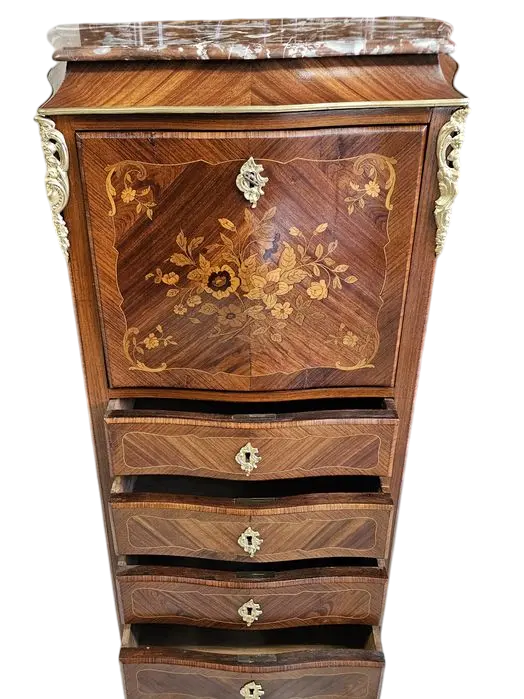 Zdjęcie Sekretera Inkrustrowana. ok 1925r po renowacji | Mahoń, Marmur 3