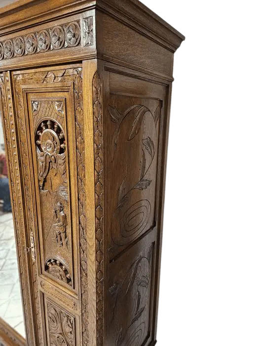 Zdjęcie Szafa Bretońska. ok 1930r po renowacji | Trzydrzwiowa, Z Lustrem 6