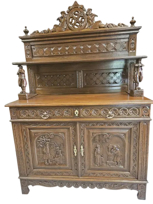 Zdjęcie Komoda Bretońska z Nadstawką. ok 1920r po renowacji | Głęboko Rzeźbiona 3