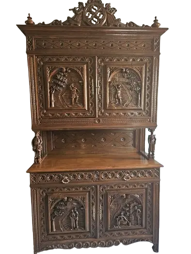 Zdjęcie Kredens Bretoński. ok 1920r po renowacji | Rzeźbiony Antyk | 2