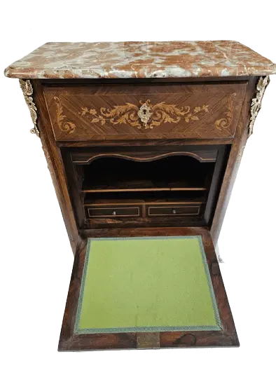 Zdjęcie Sekretera Inkrustrowana. ok 1925r po renowacji | Mahoń, Markieteria 6