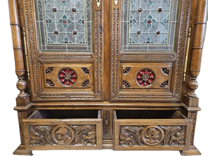 Zdjęcie Biblioteka Bretońska. ok 1870 r. po renowacji | Witraże, Dąb  8