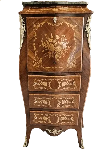 Sekretera Inkrustrowana. ok 1920r po renowacji | Mahoń, Markieteria 