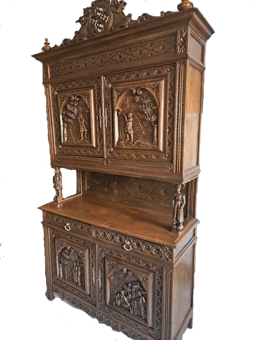 Kredens Bretoński. ok 1920r po renowacji | Rzeźbiony Antyk |