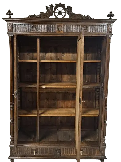 Zdjęcie Szafa Bretońska. ok 1932r po renowacji | Dębowa, Rzeźbiona 3