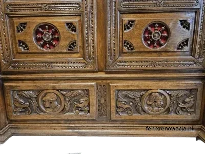 Miniaturka 6 - Biblioteka Bretońska. ok 1870 r. po renowacji | Witraże, Dąb 