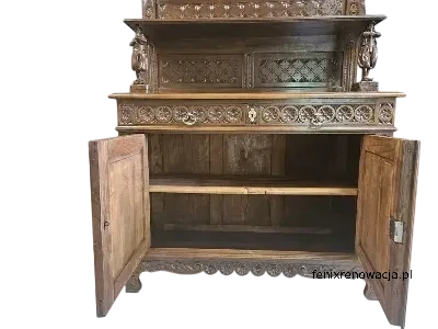 Miniaturka 7 - Komoda Bretońska z Nadstawką. ok 1920r po renowacji | Głęboko Rzeźbiona