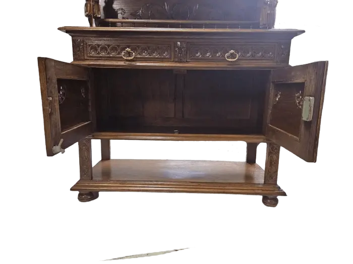 Zdjęcie Komoda Bretońska z Nadstawką. ok 1925r po renowacji | Rzeźbiona, Marmur 5