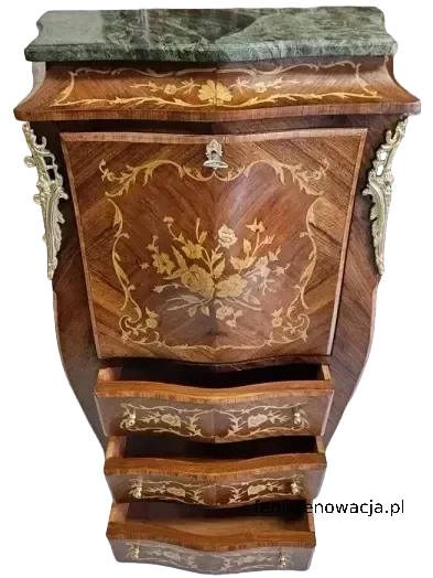 Miniaturka 4 - Sekretera Inkrustrowana. ok 1920r po renowacji | Mahoń, Markieteria 