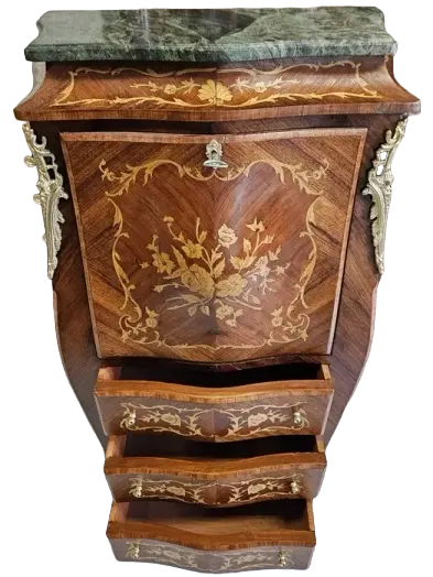 Zdjęcie Sekretera Inkrustrowana. ok 1920r po renowacji | Mahoń, Markieteria  4