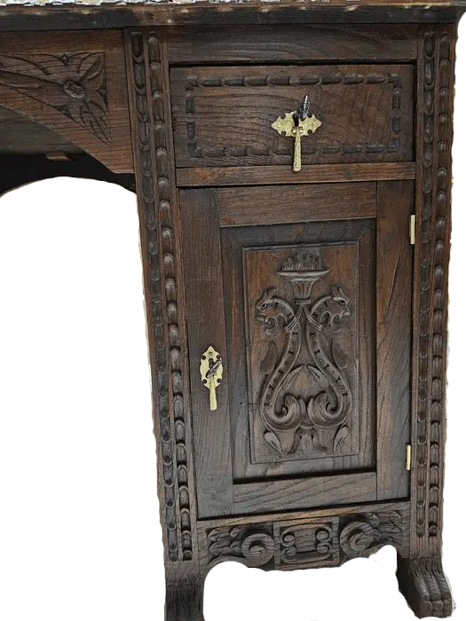 Zdjęcie Biurko Neorenesansowe. ok 1910r po renowacji | Dwustronne  7